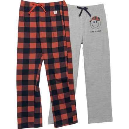 Life is Good® Big Boys Pajama Pants - 2-Pack in Grey/Red Plaid