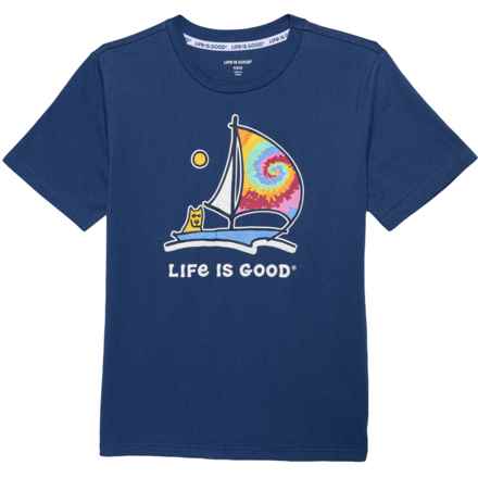 Life is Good® Big Boys Sailboat T-Shirt - Short Sleeve in Navy