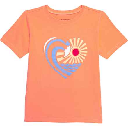 Life is Good® Big Girls Crusher Wave Heart T-Shirt - Short Sleeve in Canyon Orange
