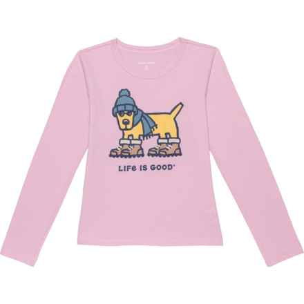 Life is Good® Big Girls Dog Graphic T-Shirt - Long Sleeve in Violet Purple