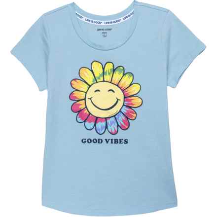 Life is Good® Big Girls Good Vibes T-Shirt - Short Sleeve in Light Blue