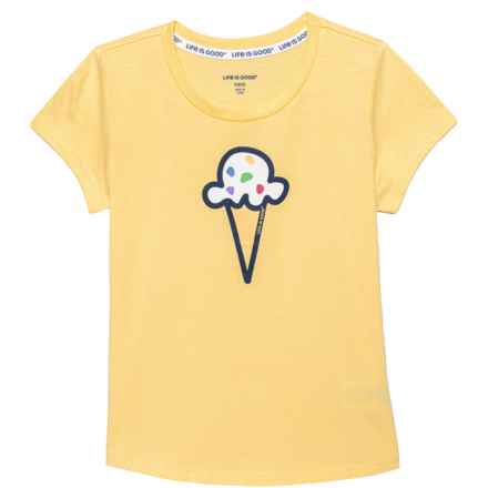 Life is Good® Big Girls Ice Cream T-Shirt - Short Sleeve in Yellow