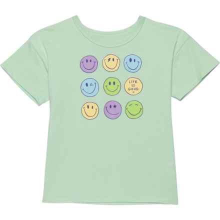 Life is Good® Big Girls Smiley T-Shirt - Short Sleeve in Gossamer Green