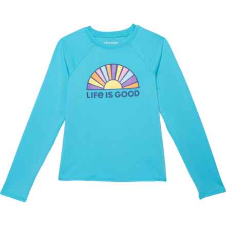 Life is Good® Big Girls Sun High-Performance Shirt - UPF 50+, Long Sleeve in Island Blue