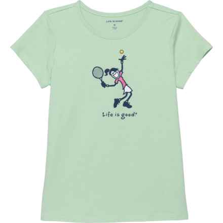 Life is Good® Big Girls Tennis T-Shirt - Short Sleeve in Gossamer Green