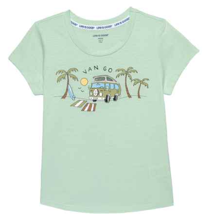 Life is Good® Big Girls Van Go T-Shirt - Short Sleeve in Light Green