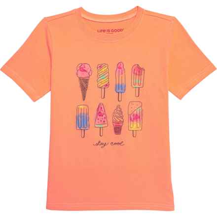 Life is Good® Big Girls Watercolor Ice Crusher T-Shirt - Short Sleeve in Canyon Orange