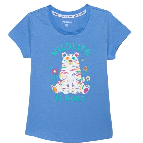 Life is Good® Big Girls Wildlife T-Shirt - Short Sleeve in Blue