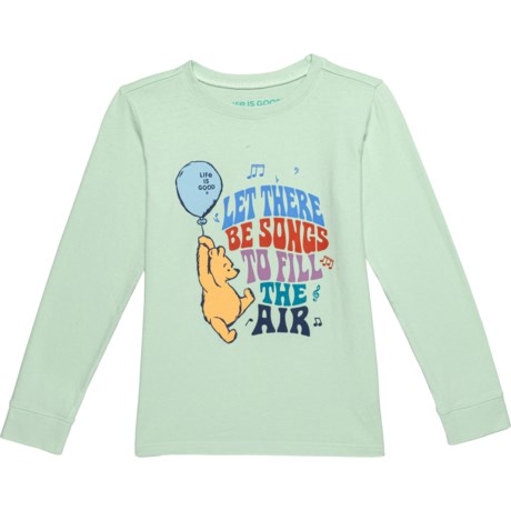 Life is Good® Big Girls Winnie Let There Be Songs Crusher T-Shirt - Long Sleeve in Sage Green