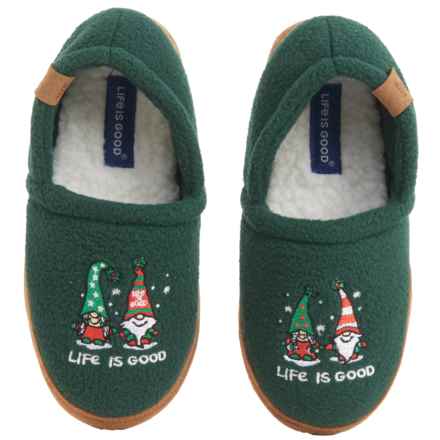 Life is good® Boys and Girls Embroidered Gnomie Slippers in Green/Multi