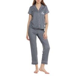 Life is Good® Butterfly Pocket Brushed Pajamas - Short Sleeve in Gray