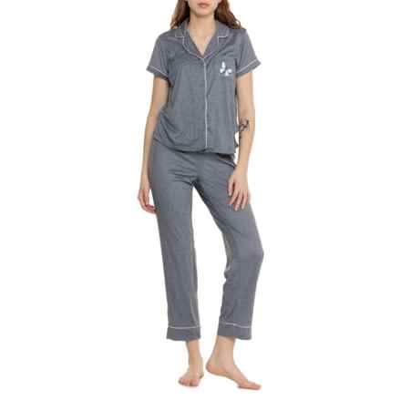 Life is Good® Butterfly Pocket Brushed Pajamas - Short Sleeve in Gray