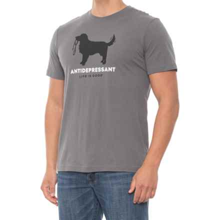 Life is good® Canine Antidepressant T-Shirt - Short Sleeve in Slate Grey