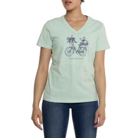 Life is Good® Classic V-Neck T-Shirt - Short Sleeve in Sage Green