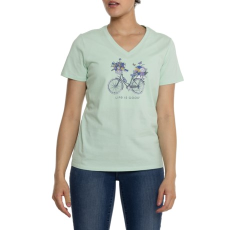 Life is Good® Classic V-Neck T-Shirt - Short Sleeve in Sage Green