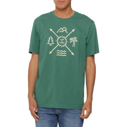 Life is Good® Coast to Coast Compass Classic T-Shirt - Short Sleeve in Spruce Green