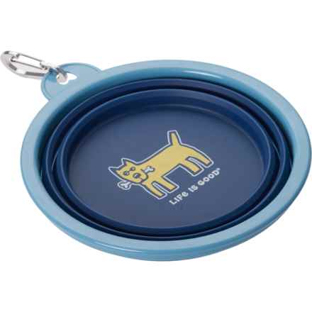 LIFE IS GOOD Collapsible Travel Bowl - 34 oz. in Navy Blue