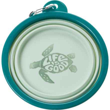 Life is Good® Collapsible Travel Dog Bowl - 34 oz. in Green Turtle