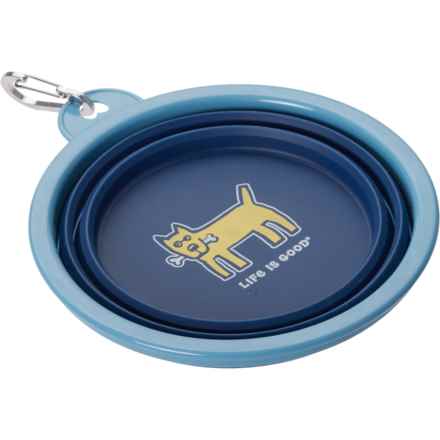 Life is Good® Collapsible Travel Dog Bowl - 34 oz. in Navy Blue