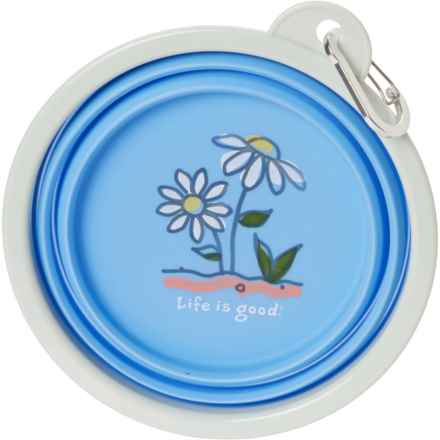 Life is Good® Collapsible Travel Pet Bowl - 34 oz. in Blue Daisy