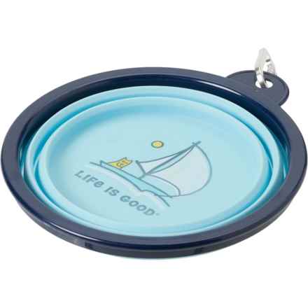 Life is Good® Collapsible Travel Pet Bowl - 34 oz. in Blue/Sail Boat