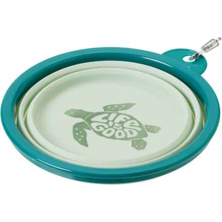Life is Good® Collapsible Travel Pet Bowl - 34 oz. in Green Turtle