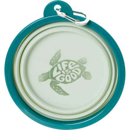 Life is Good® Collapsible Travel Pet Bowl - 34 oz. in Green Turtle