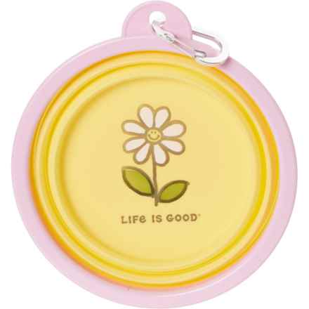 Life is Good® Collapsible Travel Pet Bowl - 34 oz. in Yellow Daisy