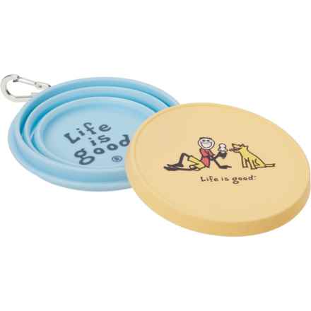 Life is Good® Collapsible Travel Pet Bowl with Lid - 34 oz. in Yellow Daisy
