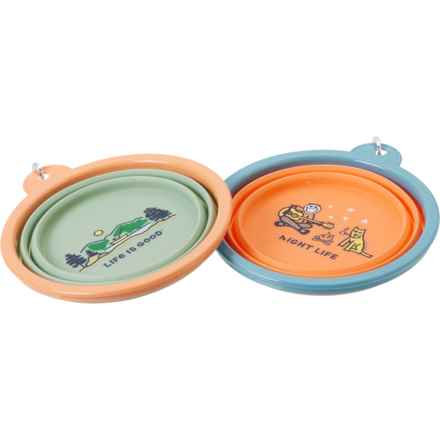Life is Good® Collapsible Travel Pet Bowls - 2-Pack, 34 oz. in Campfire/Mountains