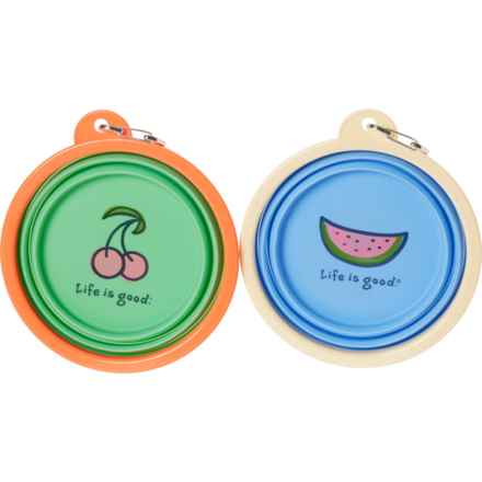 Life is Good® Collapsible Travel Pet Bowls - 2-Pack, 34 oz. in Watermelon/Cherries
