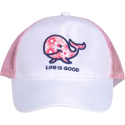 Life is Good® Core Embroidered Trucker Hat - UPF 50+ (For Girls) in White
