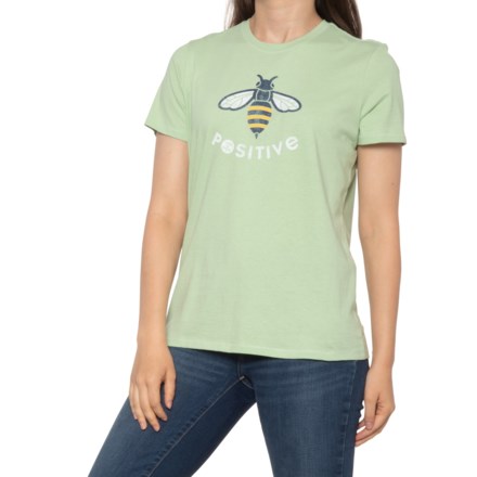 Life is Good® Crew Neck T-Shirt - Short Sleeve in Aloe Green/Bee Positive