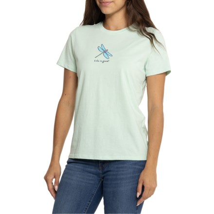 Life is Good® Dragonfly Vintage T-Shirt - Short Sleeve in Sage Green