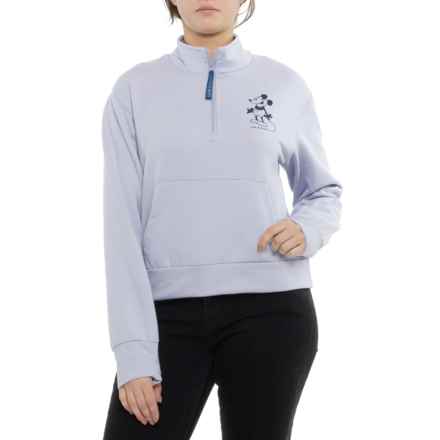 Life is Good® Fleece Mickey Mock Neck Sweater- Zip Neck in Xenon Blue