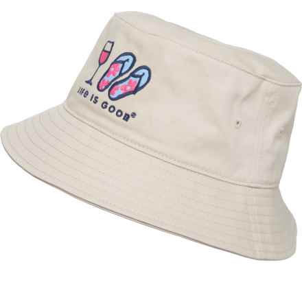 Life is good® Flops Bucket Hat (For Women) in Putty White