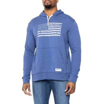 Life is Good® French Terry Classic American Flag Hoodie in Vintage Blue