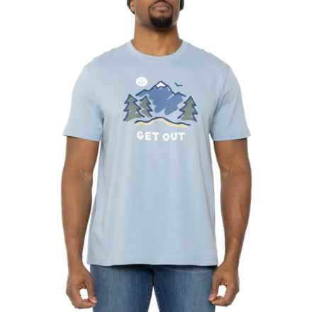 Life is Good® Get Out Mountain Classic T-Shirt - Short Sleeve in Faded Blue