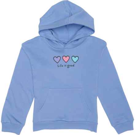 Life is Good® Girls Hearts Graphic Hoodie in Blue