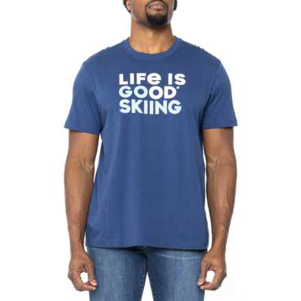 Life is Good® Go Skiing Classic T-Shirt - Short Sleeve in Darkest Blue