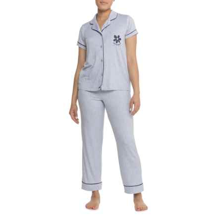 Life is Good® Good Day Sunshine Notch Collar Pajamas - Short Sleeve in Grey