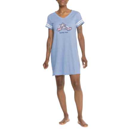 Life is Good® Gotta Run Sneakers Sleep Shirt - Short Sleeve in Blue
