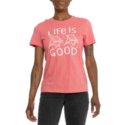 Life is Good® Graphic Knit T-Shirt - Short Sleeve in Flamingo Pink