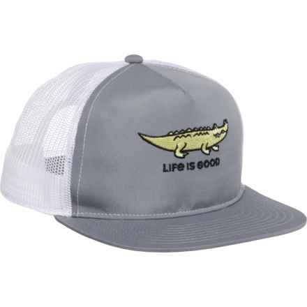 Life is Good® Graphic Trucker Hat - UPF 50+ (For Boys) in Gray