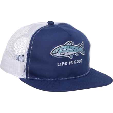 Life is Good® Graphic Trucker Hat - UPF 50+ (For Boys) in Navy