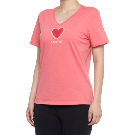 Life is good® Heart Knit V-Neck T-Shirt 