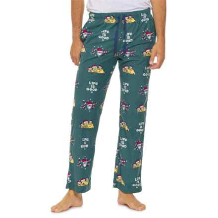 Life is Good® Holiday Dogs and Joy Fleece Pants in Jasper Green