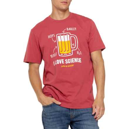 Life is Good® I Love Science Beer Classic T-Shirt - Short Sleeve in Faded Red