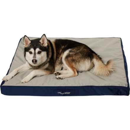 Life is Good® Indoor-Outdoor Dog Bed with Handle - 36x27” in Navy Hiker