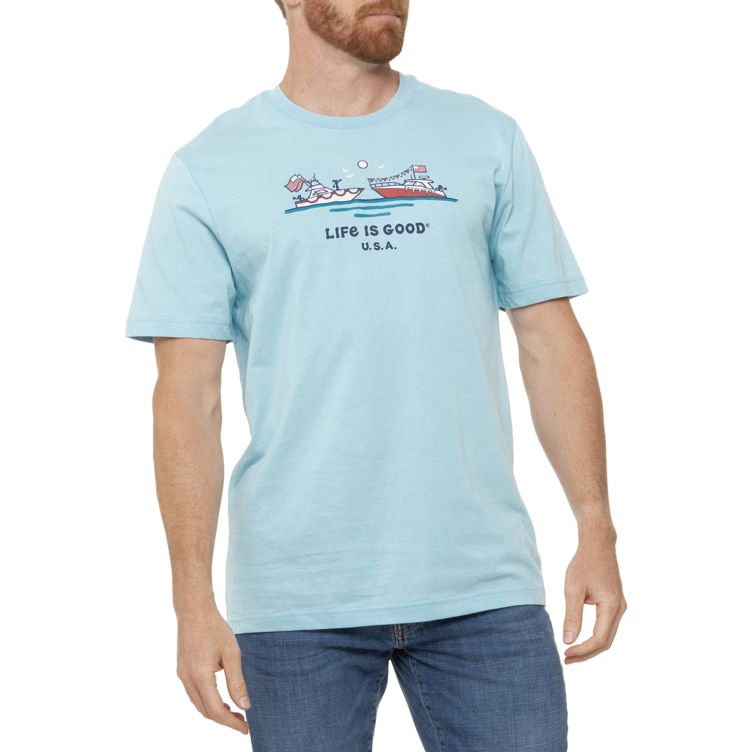 Life is Good® Jake 2 Kayaks Boating USA Classic T-Shirt - Short Sleeve ...